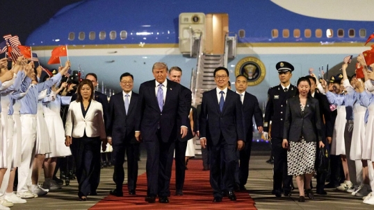 Donald Trump arribó a China
