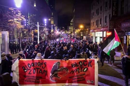 Canadá: Multitudinaria marcha propalestina y anti-OTAN en Montreal