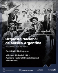 Concierto Homenaje a Quinquela Martín por la Orquesta Nacional de música Argentina