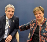 Luis Caputo mantuvo un encuentro con la titular del FMI, Kristalina Georgieva