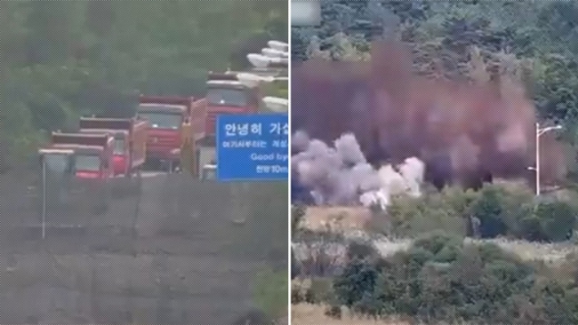 Tensión: Corea del Norte explota las carreteras que conectan con Corea del Sur
