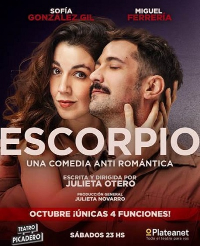 Llega «Escorpio» por 4 únicas funciones al Teatro Picadero