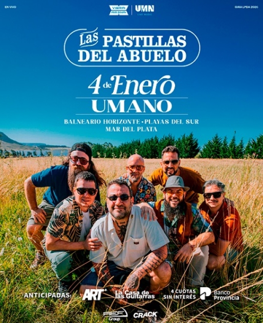 Las Pastillas del Abuelo llegan a Mar del Plata el 4 de enero