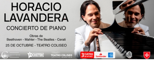 Horacio Lavandera ofrecerá un imperdible concierto en el Teatro Coliseo de Buenos Aires