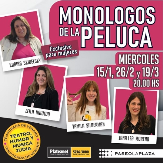 "Monólogos de la peluca", humor y música judía en Paseo La Plaza