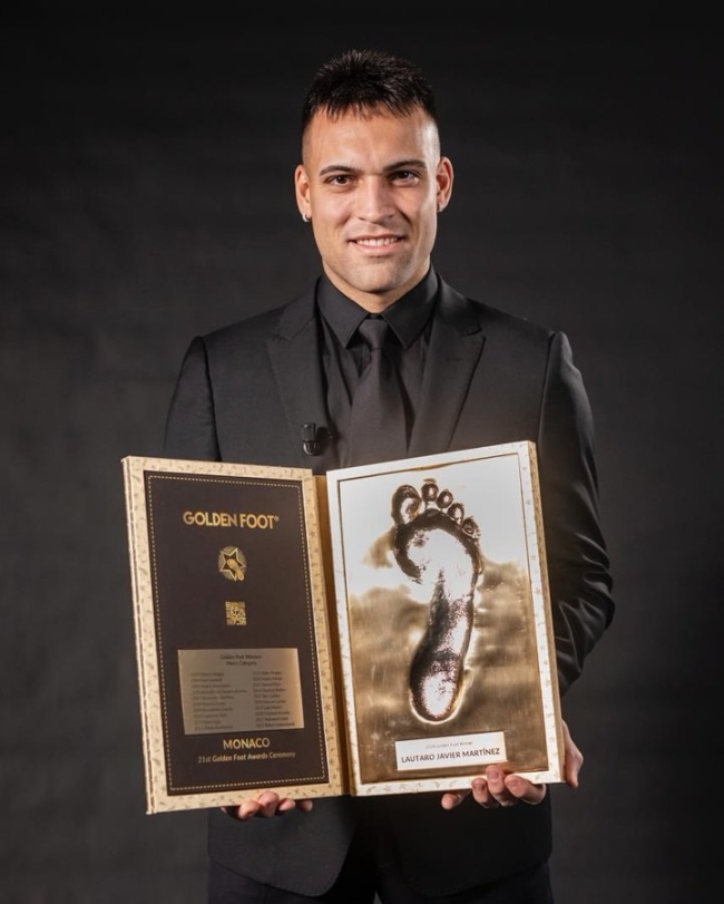 Lautaro Martínez es el primer argentino en ganar el premio Pie de Oro