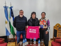 Aguiar recibió a referente de ni una menos: “Hay que radicalizar la lucha contra el régimen de Milei”