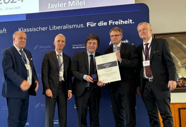 Javier Milei recibió una distinción en Hamburgo