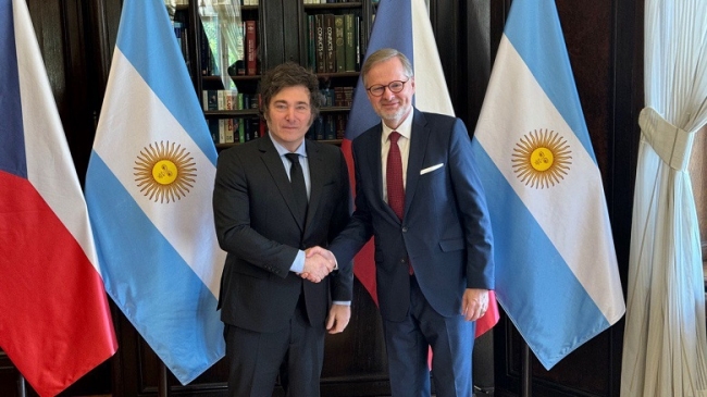 Javier Milei mantuvo un encuentro con el primer Ministro de la República Checa, Petr Fiala
