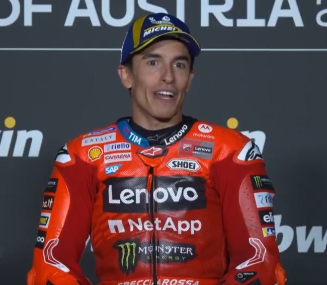 Moto GP:  Marc Márquez ganó el Gran Premio de  Austria y Valentin Perrone terminó 7º en Moto3