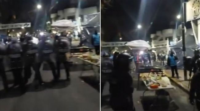 La policía de la ciudad desalojo a militantes que estaban frente al departamento de Cristina